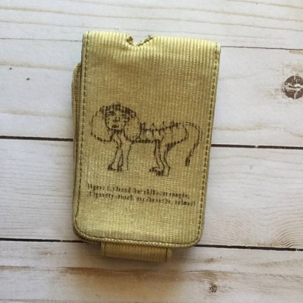 Napolean Dynamite Liger drawing beige camel fabric corduroy phone case clip on